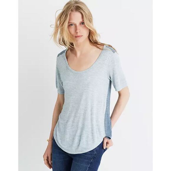 Madewell Tops - Madewell Anthem Scoop Elbow Sleeve Tee in Colorblock
